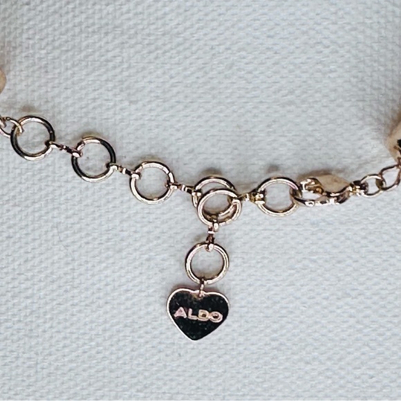 Aldo - Rose gold mesh necklace with crystals, 18” adjustable - Picture 5 of 7